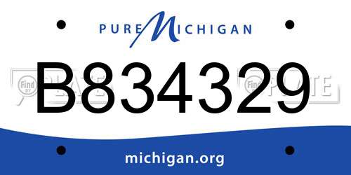 B834329 Michigan License Plate