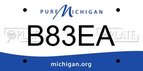 B83EA Michigan License Plate