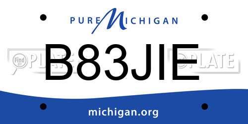 B83JIE Michigan License Plate