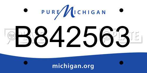 B842563 Michigan License Plate
