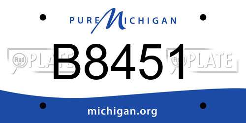 B8451 Michigan License Plate
