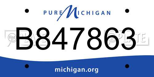 B847863 Michigan License Plate