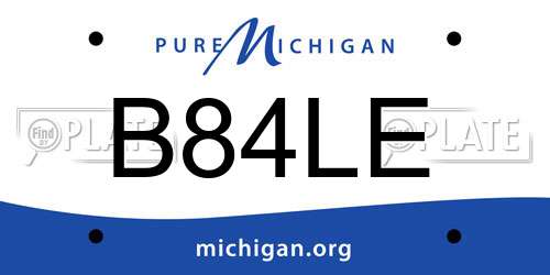B84LE Michigan License Plate