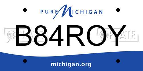 B84ROY Michigan License Plate