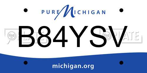 B84YSV Michigan License Plate