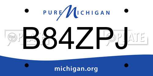 B84ZPJ Michigan License Plate