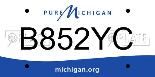 B852YC Michigan License Plate