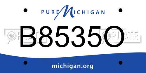 B8535O Michigan License Plate