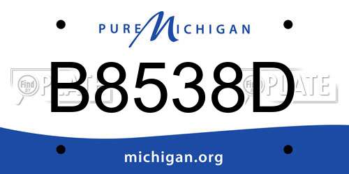 B8538D Michigan License Plate