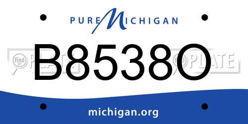 B8538O Michigan License Plate