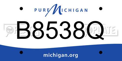 B8538Q Michigan License Plate