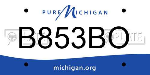 B853BO Michigan License Plate