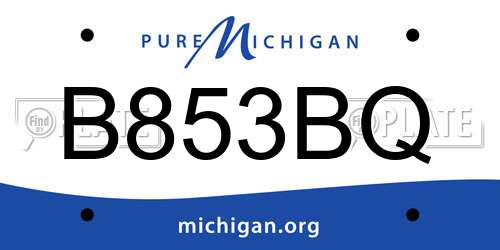 B853BQ Michigan License Plate