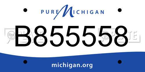 B855558 Michigan License Plate