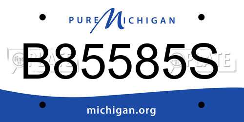 B85585S Michigan License Plate