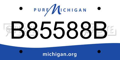 B85588B Michigan License Plate