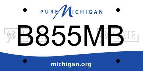 B855MB Michigan License Plate