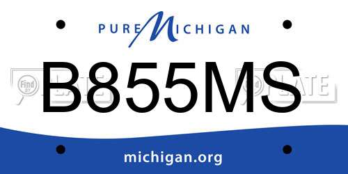 B855MS Michigan License Plate