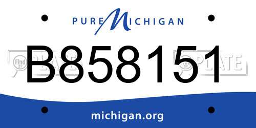 B858151 Michigan License Plate