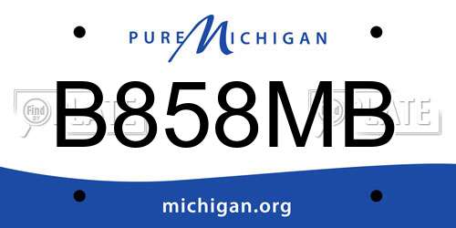 B858MB Michigan License Plate