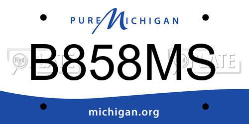 B858MS Michigan License Plate