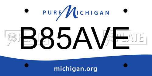 B85AVE Michigan License Plate