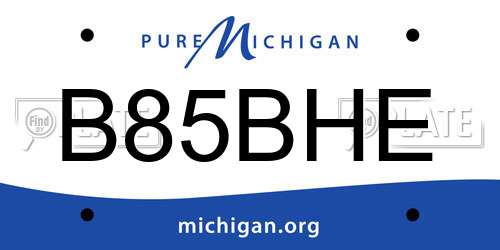 B85BHE Michigan License Plate