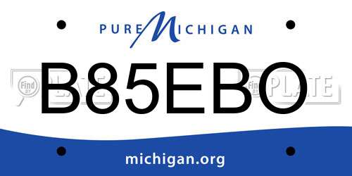 B85EBO Michigan License Plate