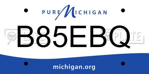 B85EBQ Michigan License Plate