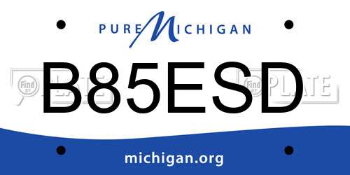 B85ESD Michigan License Plate