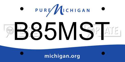 B85MST Michigan License Plate