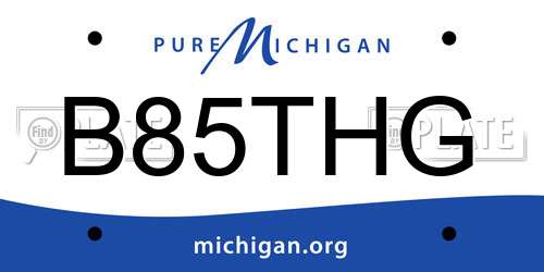 B85THG Michigan License Plate