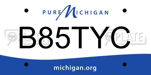 B85TYC Michigan License Plate