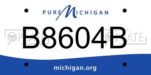 B8604B Michigan License Plate