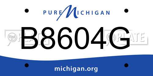 B8604G Michigan License Plate