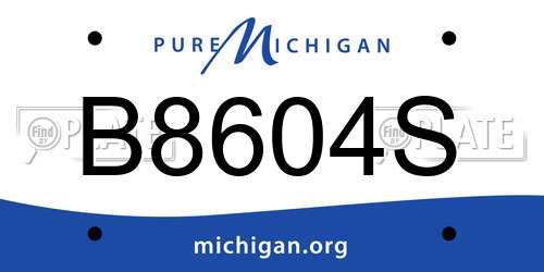 B8604S Michigan License Plate