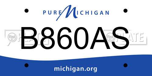 B860AS Michigan License Plate