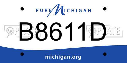 B8611D Michigan License Plate