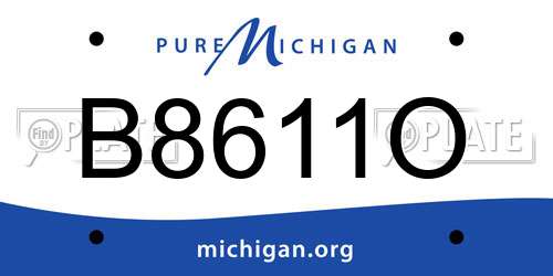 B8611O Michigan License Plate