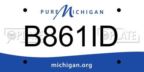 B861ID Michigan License Plate