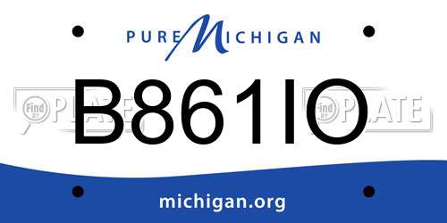 B861IO Michigan License Plate