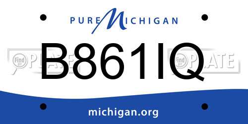 B861IQ Michigan License Plate