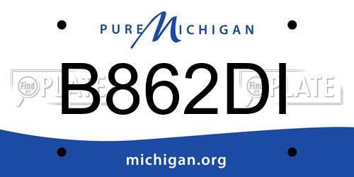 B862DI Michigan License Plate