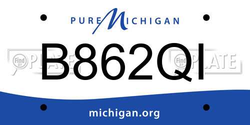 B862QI Michigan License Plate