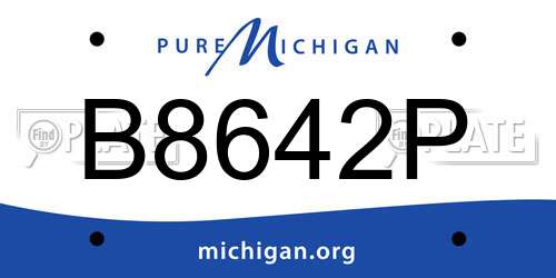 B8642P Michigan License Plate