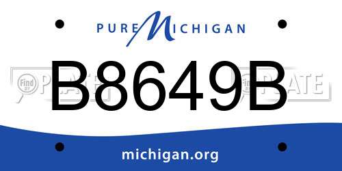 B8649B Michigan License Plate