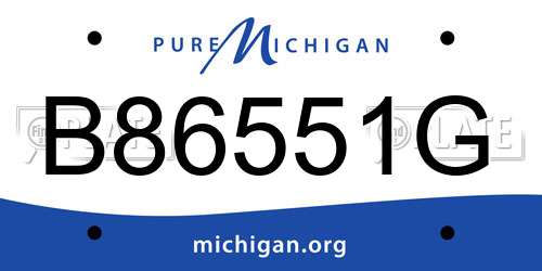 B86551G Michigan License Plate
