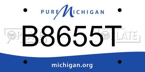 B8655T Michigan License Plate
