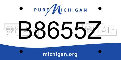 B8655Z Michigan License Plate