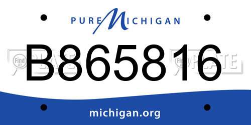 B865816 Michigan License Plate